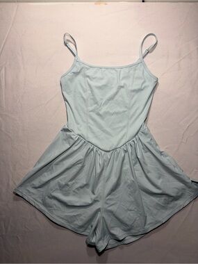 Women's Light Blue Spaghetti-Strap Romper Playsuit